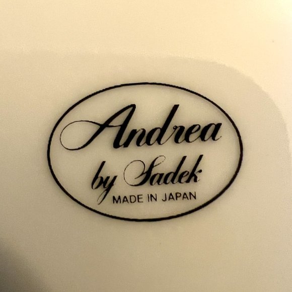 Vtg 1970s ANDREA BY SADEK Cake Plate & Server Porcelain Floral Raspberries - Picture 15 of 15